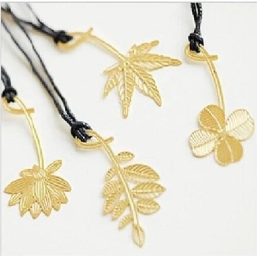 5pcs Korean Stationery bookzzicard Fine Plant Series Bookmarks Mini Metal Bookmarks