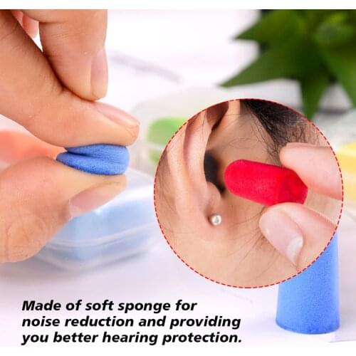 1pair Soft Sponge Ear Plugs Sound Insulation Ear Protection Earplugs Noise Reduction Sleeping Plugs Color Random