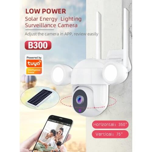 2MP 1080P Tuya Solar Power Wireless PTZ IP Dome Camera Full Color Water-Proof Home Security CCTV Monitor