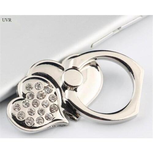 360 Degree Reuse Mobile Phone Stand Holder Heart Metal For iPhone All Phone Finger Ring Mobile Smartphone Phone Holder Stand