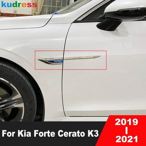 For Kia Cerato Forte K3 2019 2020 2021 Stainless Steel Side Fender Emblem R Line Logo Mark Sticker Car Styling Accessories 4pcs