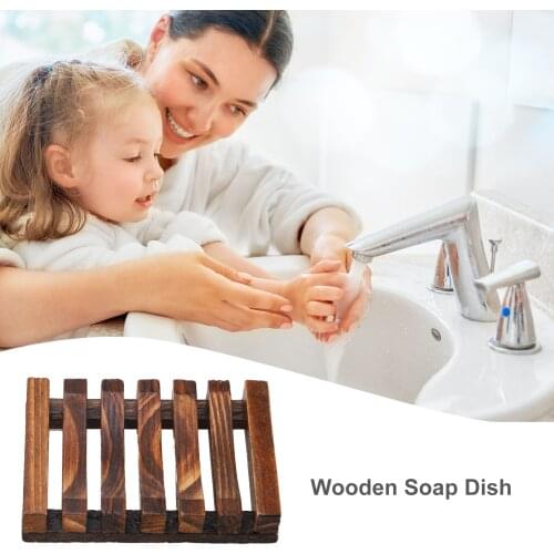 Household Natural Carbide Wood Soap Dish Wooden Soap Container Travel Wood Soap Box Shower Plate Bathroom Soap Holder