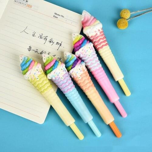Ellen Brook 1 PCS Cute Soft Gel Pen Kawaii Stationery Office School Supply Decompression Creative Ice Cream Lovely Cartoon Pen