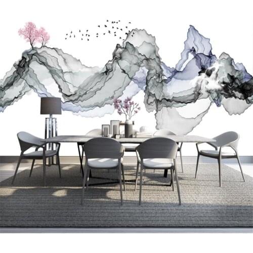 Beibehang Custom mural living room abstract ink artistic conception landscape style atmospheric landscape background wallpaper