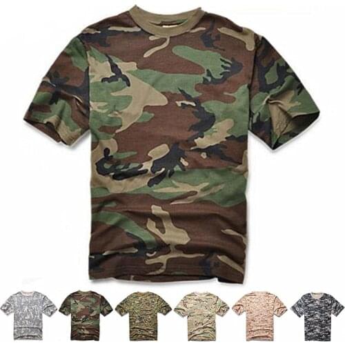 New Outdoor Camouflage T-shirt Men Breathable Army Tactical Combat T Shirt Military Dry Camo Camp Tees Hunting Clothes Shirt