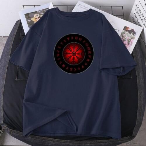 Short Sleeve 2021 Retro Vikings Tshirts Harajuku T Shirts Women Fashion Purple Hip Hop Bodybuilding Tees Tops Poleras Female