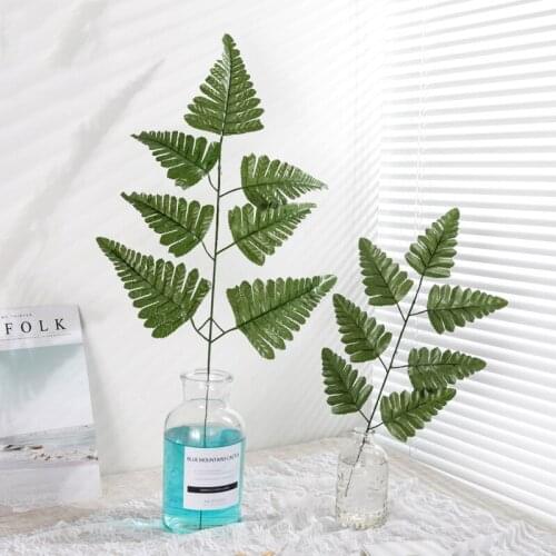 Artificial Leaf Tropical Palm Leaves Green Plastic Leaf For Hawaiian Theme Party Home Garden Decoration Cheap Fake Leaves Plant