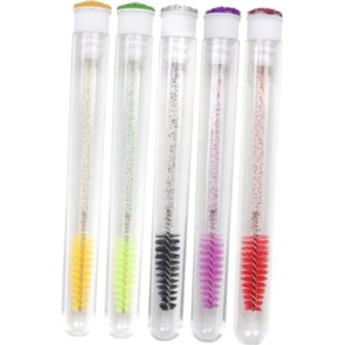 5Pcs Disposable Eyelash Mascara Brushes Eyebrow Wand Tool with Tube