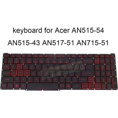 US Replacement Keyboards for Acer Nitro 5 AN515 54 AN715 51 English black Notebook Colorful Backlit keyboard LG5P P90BBL ACM18K5