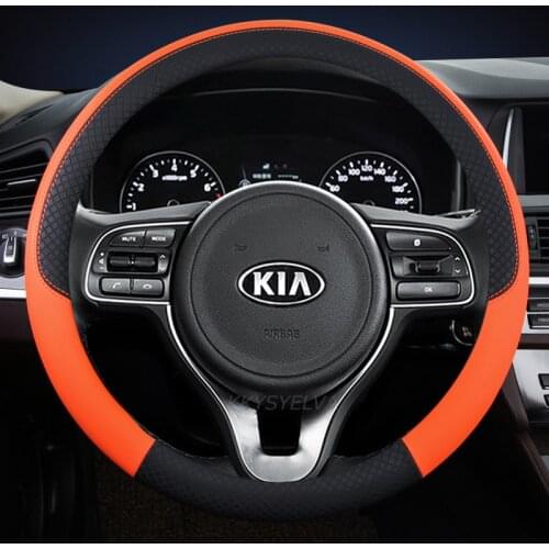 For Kia Picanto Morning Car Steering Wheel Cover Leather Funda Volante High Quality Auto Accessories Interior