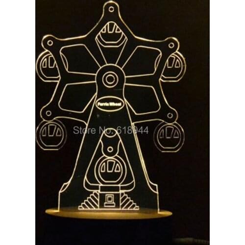 2016 Hot Selling Wooden Modern LED Desk Lamp Creative Fashion Bedroom Bedside Night Light Birthday Gift Love Ferris wheel