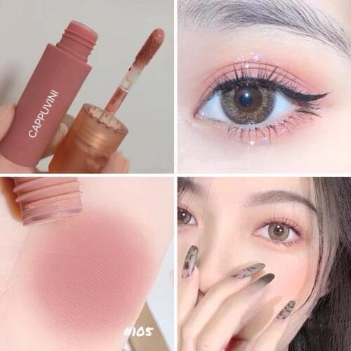 Matte Velvet Liquid Eye Shadow Milk Tea Blush Palette Face Pigment Cheek Blusher Powder Makeup Contour Shadow Pink Blush TSLM1
