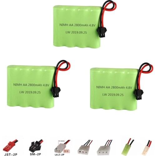 4.8v 2800mah NiMH Battery For Rc toys Cars Boats Tanks Robots Guns 2400mah 4.8v Rechargeable Battery Pack 3Pcs For rc boats