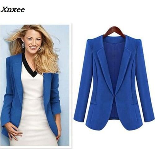 2018 New Spring & Autumn Women Coat Jacket Thin Small Suit Jacket Big Size Black ,blue Slim Casual Blazer for female Jacket