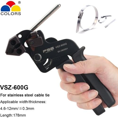 Stainless Steel Cable Tie Gun 4.6-12mm Cable Tie Tension Pliers Cut off Tie VSZ-600G Hand Fastening Cutting Tool