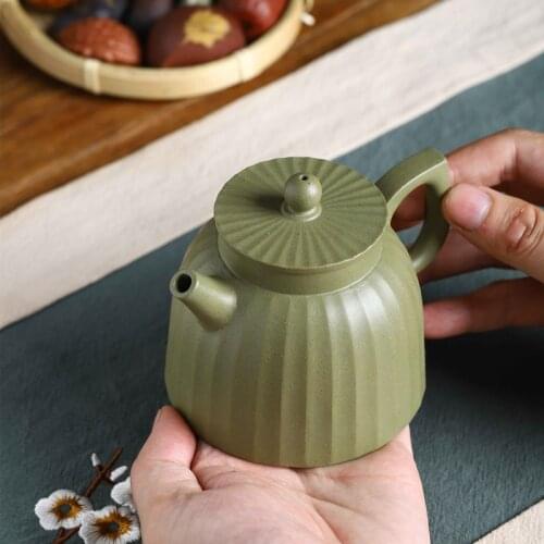 Recommended manufacturers selling 】 undressed ore haitang admiralty pea green clay pot of good material all hand teapot