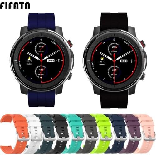 FIFATA Smart Watch Bands Silicone Strap For Huami Amazfit Stratos 3 2 2S 1 / Amazfit Pace / GTR 47mm Wristband For Huawei GT 2