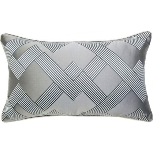 Modern Soft Geometric Gray Waist Pillow Case 30x50cm Home Decorative Sofa Car Chair Lumbar Hotel Cushion Cover Sell by Piece