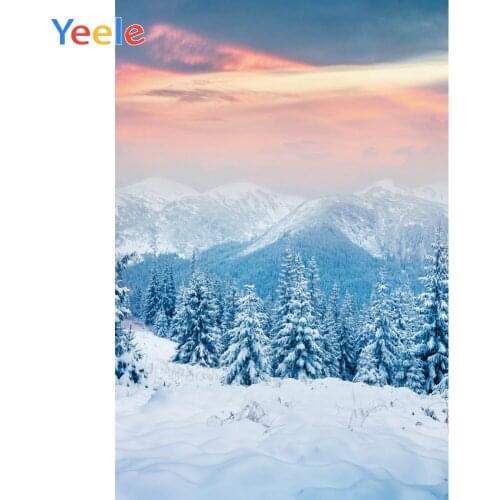 Yeele Landscape Photocall Snow Mount Pine Sunrise Photography Backdrops Personalized Photographic Backgrounds For Photo Studio