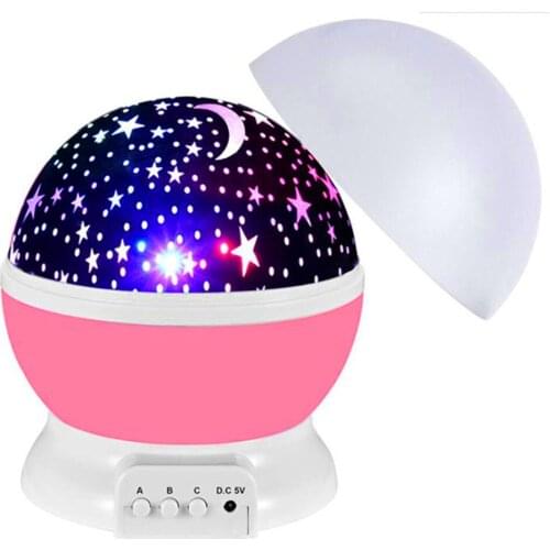 Stars Starry Sky LED Night Light Rotating Projector Moon Lamp Battery USB power Children Bedroom Lamp Projection Light desk lamp