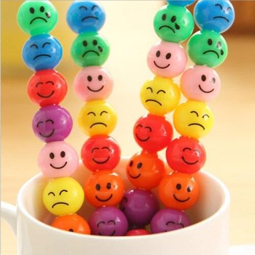10Pcs Cartoon Graffiti Pen Stationery Kids Gifts Wax Crayons Sugar-Coated Haws Crayon Pencils School Supplies 7 Colors
