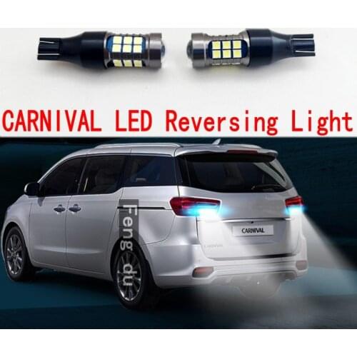 2pcs For 2004-2021 KIA CARNIVAL Reversing Light High Bright LED Car Auxiliary Bulbs Back wave light W16W T15 6000K Refit