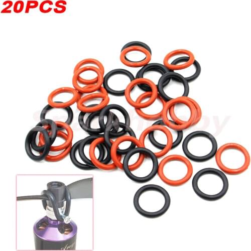 20PCS Sparkhobby Extermal Diameter 20MM Intermal Diameter 14MM Thickness 6MM Rubber Black/Silicone Red Waterproof O-ring circle