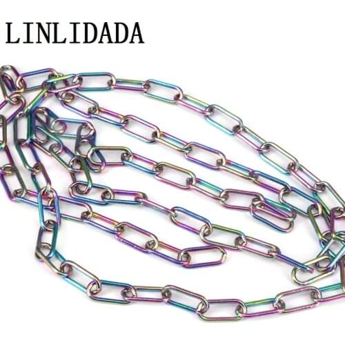 5 Meters, 5 Style Trendy colorful plated Brass Chain roll Customized Item jewelry chain bracelet necklace making jewelry finding