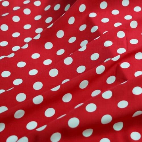 50cm*140cm Red Polka dot Viscose Fabric For DIY Sewing Summer Dress Bed Sheet Rayon Patchwork Fabric Soft