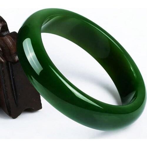 Chinese green jade Bracelet 52-64mm Charm Jewellery Fashion Accessories Hand-Carved Man woman Luck Amulet Gifts
