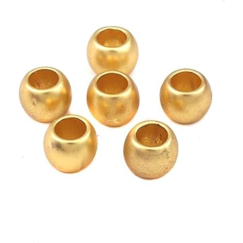 DoreenBeads Zinc Based Alloy Spacer Beads Drum Matt Gold Jewelry DIY Findings Accessories 7mm x 6mm, Hole: Approx 4mm, 10 PCs