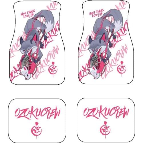 AIMAAO Mask fox car pad, custom car floor pad, car floor pad 4 sets, suitable for most vehicles, cars, cars, trucks, SUVs