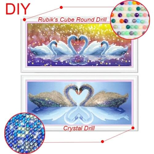 DIY Diamond Embroidery Swan Pictures Of Rhinestones Diamond Mosaic Animals Diamond Painting Partial Drill Wall Home Decor