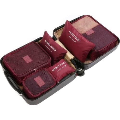6Pcs/set Travel Organizer Storage Bags Suitcase Packing Set Storage Cases Portable Luggage Organizer Clothes Tidy Pouch