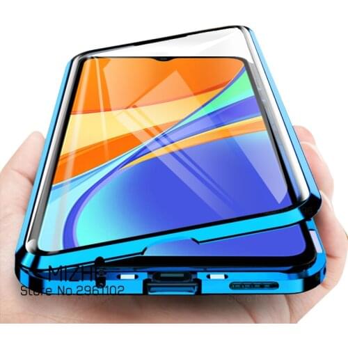 360 Double Sided Glass Case Redmi 9c Magnetic Metal Back Cover For Xiaomi Redmi9c xiomi xaomi redmy readmi 9 c 9c c9 Coque 6.53