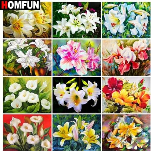 HOMFUN Rhinestone Painting Crystal Decor Diy Diamond Painting "Flower scenery" 3D Cross Stitch Pattern Diamond Embroidery