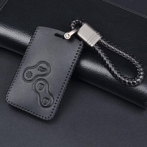 Leather car key case key cover for Renault Clio Dacia Logan Sandero Megane R.S. ScenicModus Espace Kangoo Protection Holder