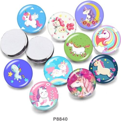 Unicorn 12mm/18mm/20mm/25mm/30mm Round Glass Cabochon Flat Back Making Findings P8840