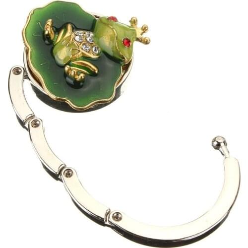 Frog Hanger Foldable Bag Hook Handbag Holder Metal Table Hook D1