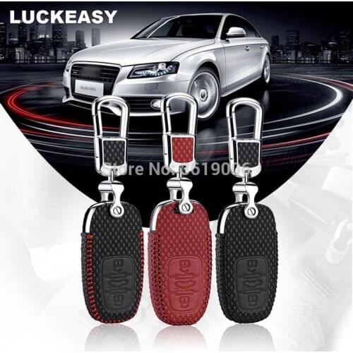 LUCKEASY For Audi A4L A6L A5 A7 A3 A1 A8L Q5 Q3 S5 S6 TT Brand New High Quality leather Smart Remote key Case Cover Holder