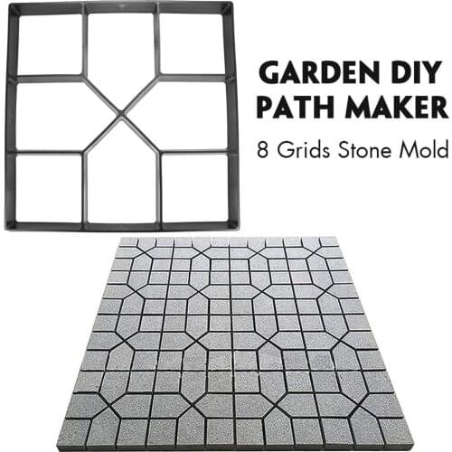 DIY Path Maker Pavement Model for School Home Garden Concrete Stepping Stone Cement Mould Brick Stencil Plastic Decoration Tools