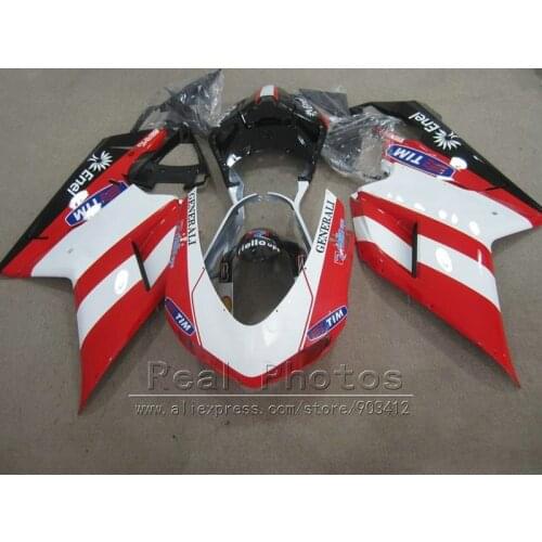 Motorcycle fairing kit for Ducati 848 1098 1198 07-11 white red black fairings set 848 1198 2007-2011 HZ39