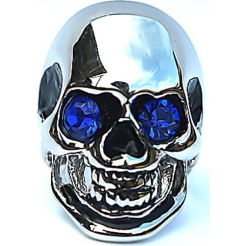 Blue eyes ghost head ring personality mens male ring jewelry free shipping