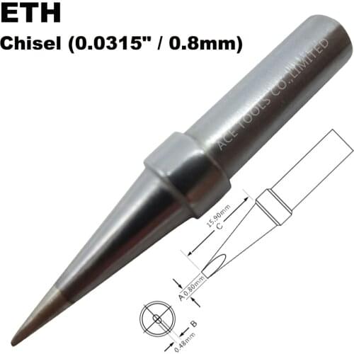 Soldering Tip ETH Chisel 0.8mm Fit WELLER WES51 WES50 WESD51 WE1010NA WE1010EU PES51 PES50 LR21 LR20 Welding Pencil Iron Bit