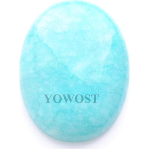 Natural Amazonite Gem Stone Oval Cabochon CAB No Hole Jewelry 30x40x8MM 1PCS QU3156