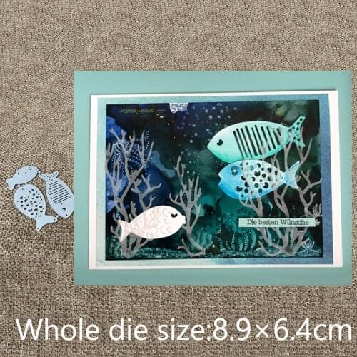 New Design Craft Metal Cutting Die cut dies 3pcs lovely fish decoration scrapbook Album Paper Card Craft Embossing die