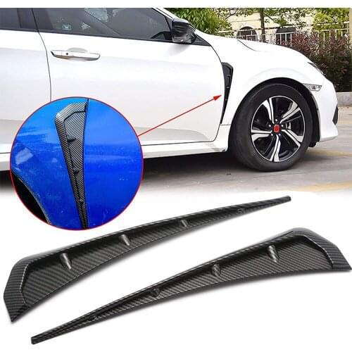 Pair Side Fender Vent Air Wing Cover Trim Vent For Honda Civic 2016 - 2018 Glossy Matte Black