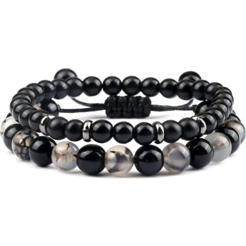 Couples Distance Beads Bracelets Natural Tiger Eye Lava Stone Beads Healing Yoga Pulse Men Women Bracelets Friendship Jewelry