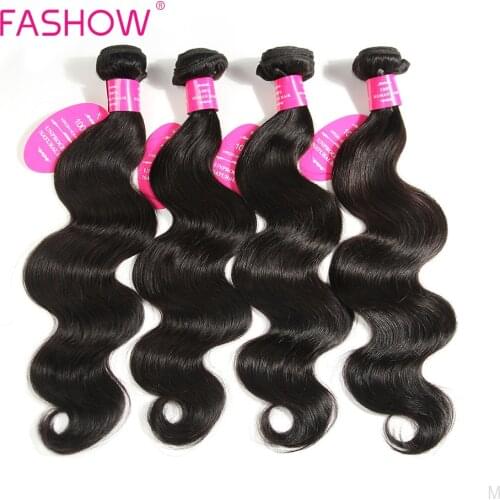 Peruvian Hair Body Wave 4 Bundles Natural Human Hair Bundles 8-30 Peruvian Hair Bundles Fashow Remy Hair Extensions Make A Head