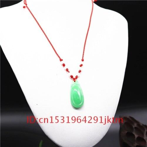 Carved Chinese Charm Jewelry for Jadeite Men Pendant Jade Amulet Hand Gifts Fashion Necklace Green Women Natural